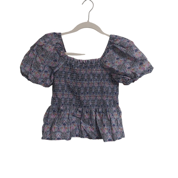 J. Crew Tops - J. Crew Floral Puff Sleeve Blouse